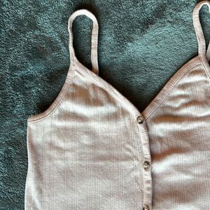 Volcom pink eyelet dainty tank top small